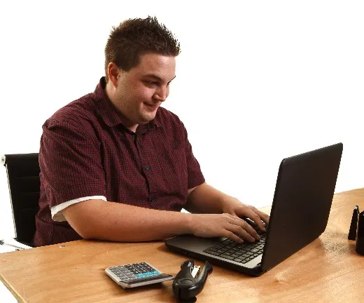 A man using a laptop