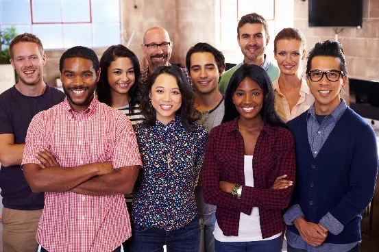 A group of workers standing together
