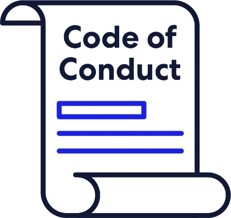Document with Code of Conduct on it.