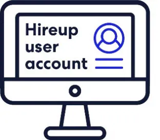 A Hireup user account on a computer.