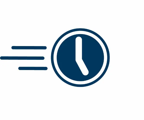 A clock icon with lines to show it is going fast