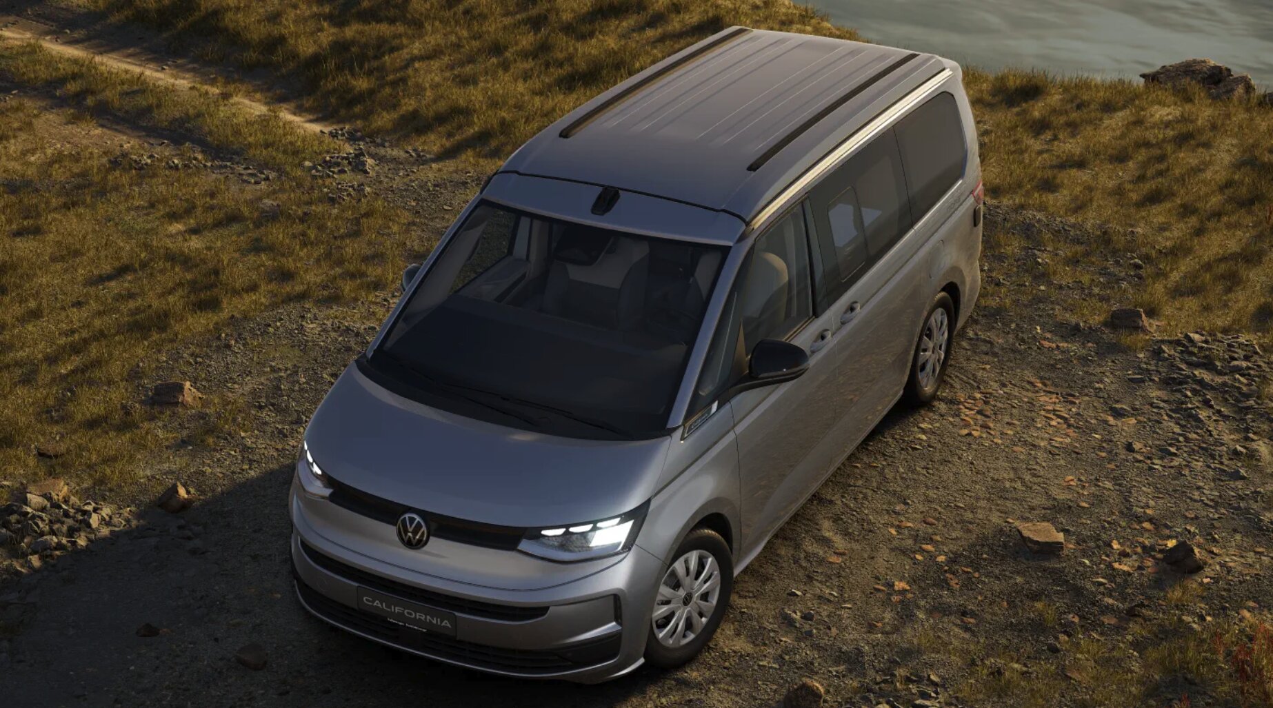 VW California aus der Vogelperspektive