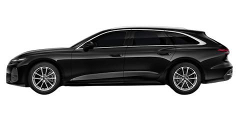 Schwarzer Audi A6 Kombi mit transparenten Hintergrund