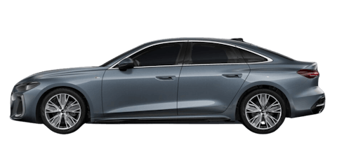 Blauer Audi A5 Limousine auf transparentem Hintergrund