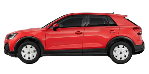 Roter Audi Q2 auf transparentem Hintergrund