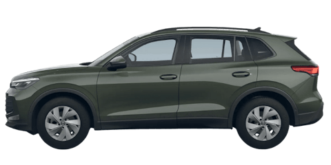 Grüner VW Tiguan auf transparentem Hintergrund