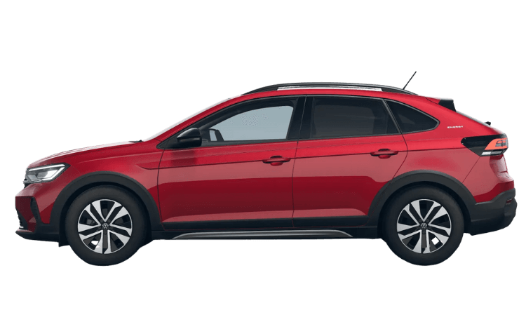 Roter VW Taigo auf transparentem Hintergrund