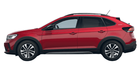 Roter VW Taigo auf transparentem Hintergrund