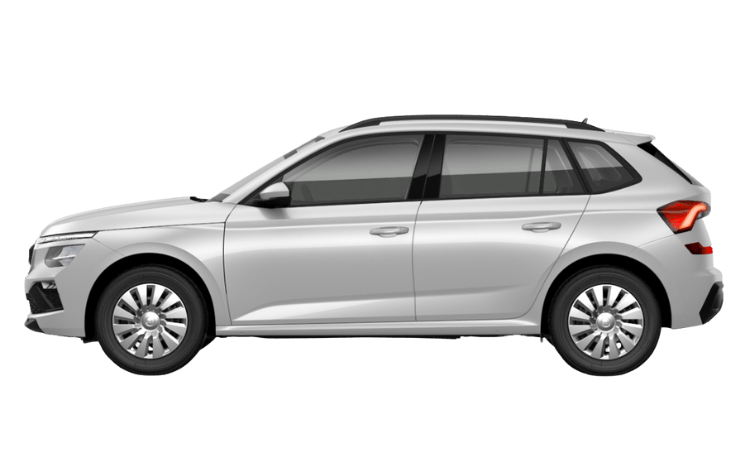 Weißer Skoda Kamiq auf transparenten Hintergrund