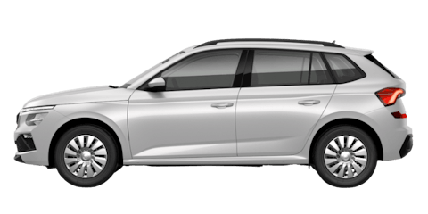 Weißer Skoda Kamiq auf transparenten Hintergrund