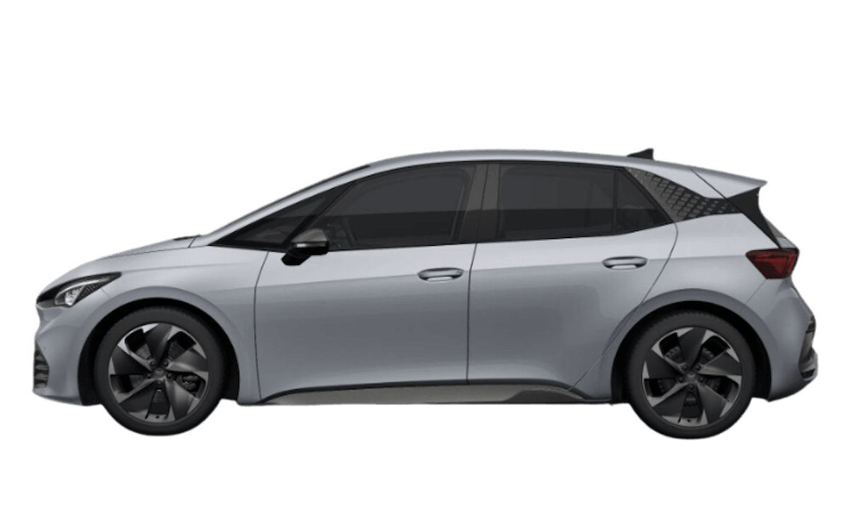 Weißer Cupra Born auf transparenten Hintergrund