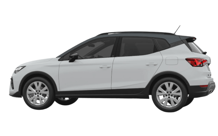 Weißer Seat Arona auf transparenten Hintergrund