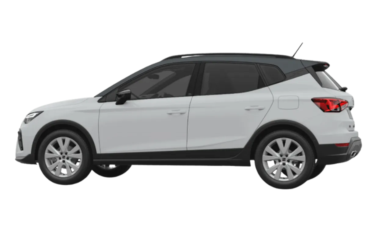 Weißer Seat Arona auf transparenten Hintergrund
