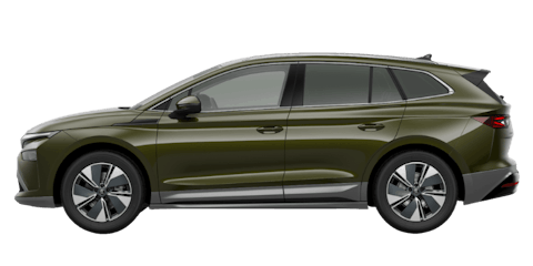 Grüner Skoda Enyaq auf transparenten Hintergrund