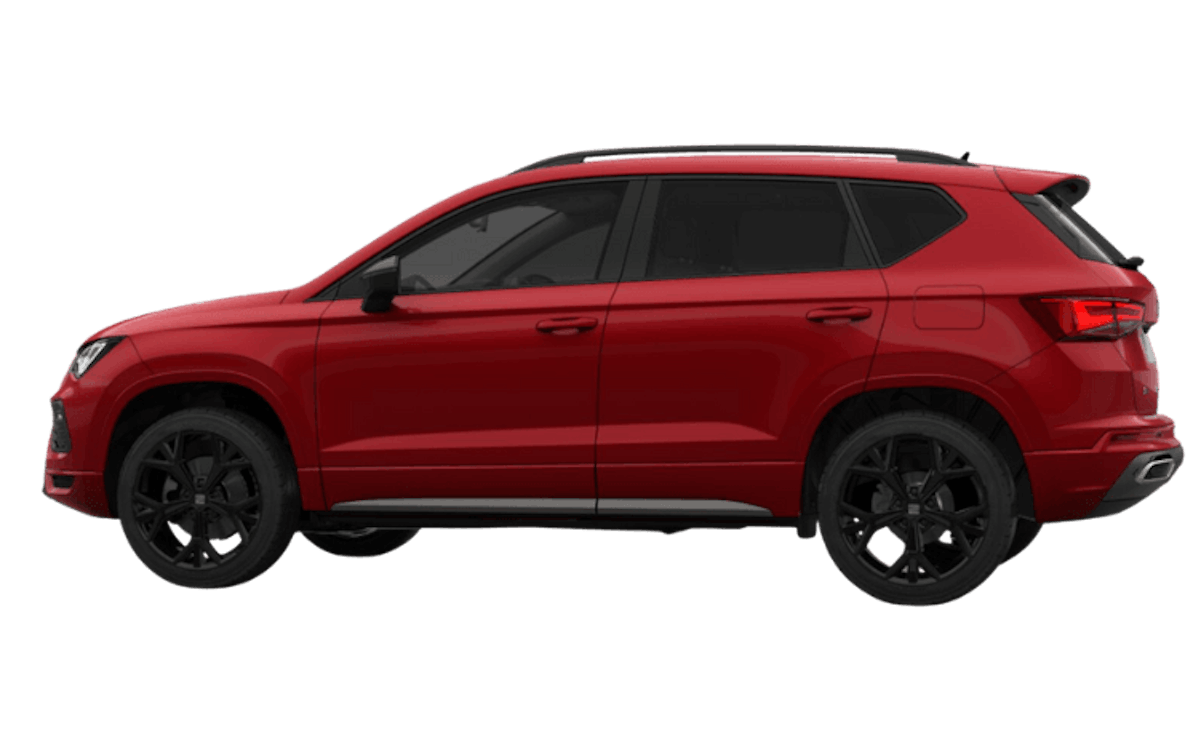 Roter Seat Ateca auf transparenten Hintergrund