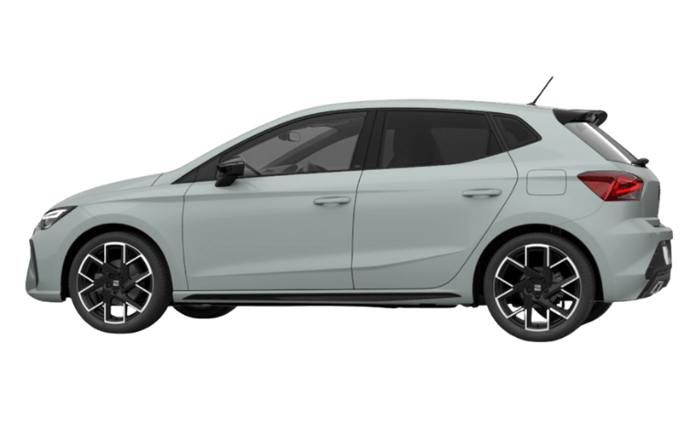 Weißer Seat Ibiza auf transparentem Hintergrund