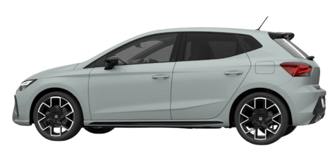 Weißer Seat Ibiza auf transparentem Hintergrund