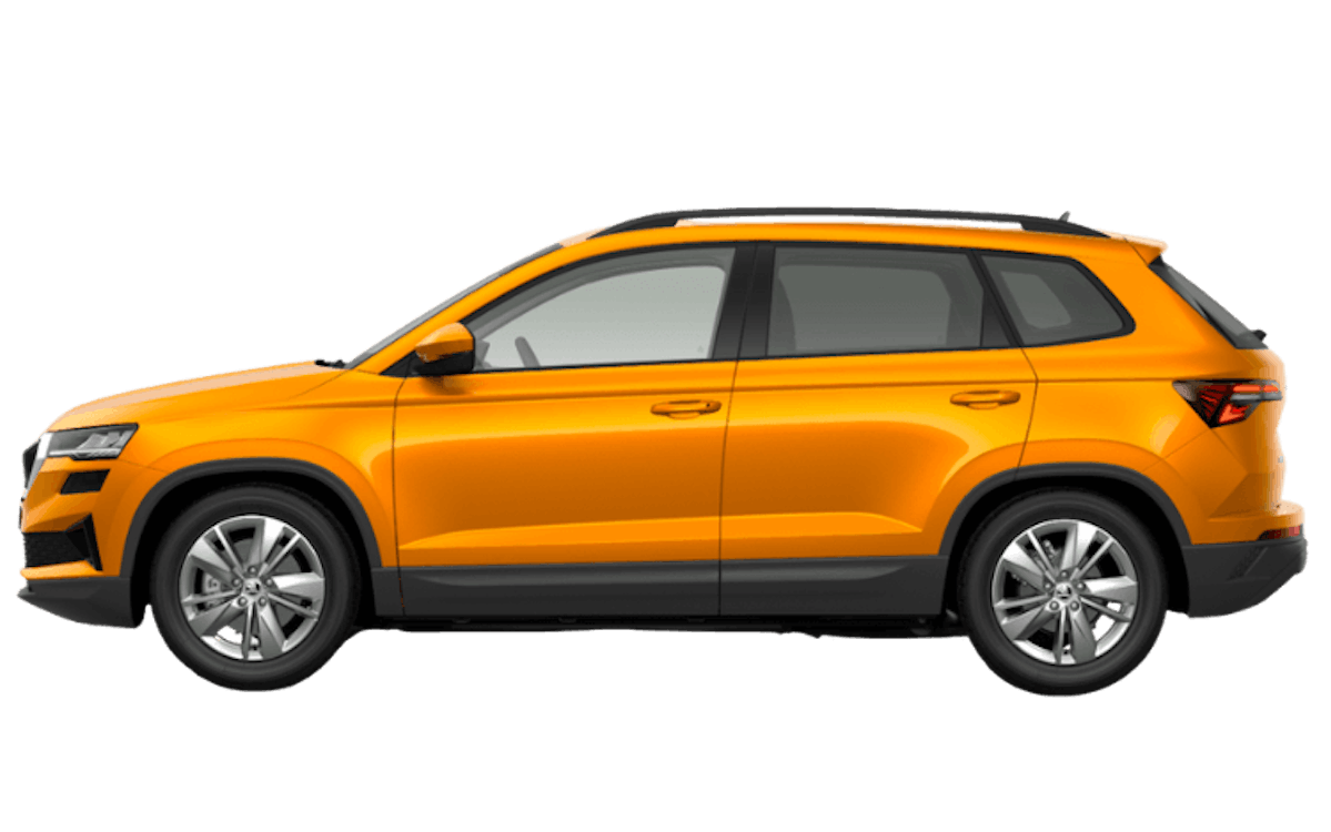 Skoda Karoy in orange auf transparenten Hintergrund