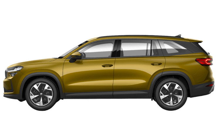 Grüner Skoda Kodiaq auf transparenten Hintergrund