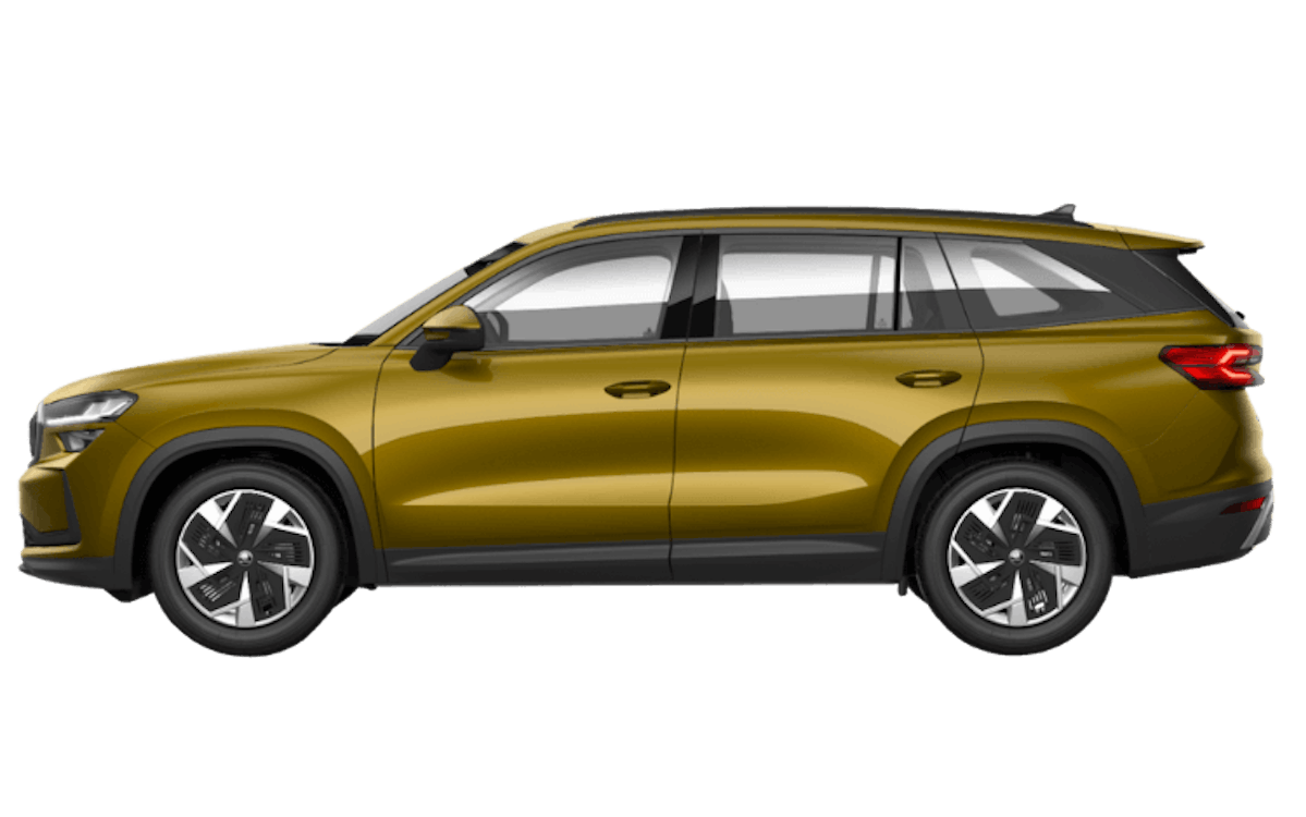 Grüner Skoda Kodiaq auf transparenten Hintergrund