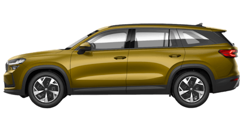 Grüner Skoda Kodiaq auf transparenten Hintergrund