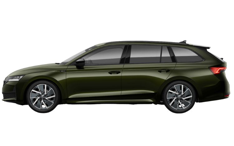 Grüner Skoda Oktavia auf transparenten Hintergrund