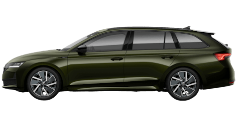 Grüner Skoda Oktavia auf transparenten Hintergrund