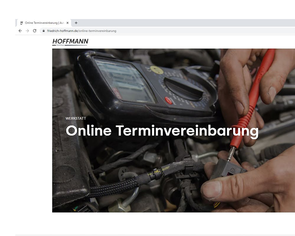 Buchen Sie Ihren Werkstatttermin bequem online bei Ihrem Autohaus Friedrich Hoffmann. 