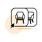 Icon mit Möbelstück als Symbol für das große Sortiment von home24