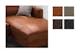 Montage présentant la microfibre Yaka utilisée sur le canapé Fort Dodge, dans ses différents coloris cognac, marron, noix de muscade et noir, et qui s'accomode très bien d'un style industriel.