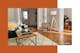 Salon accueillant, avec un grand tapis shaggy à carreaux ; à côté, zoom sur le matériau du tapis.