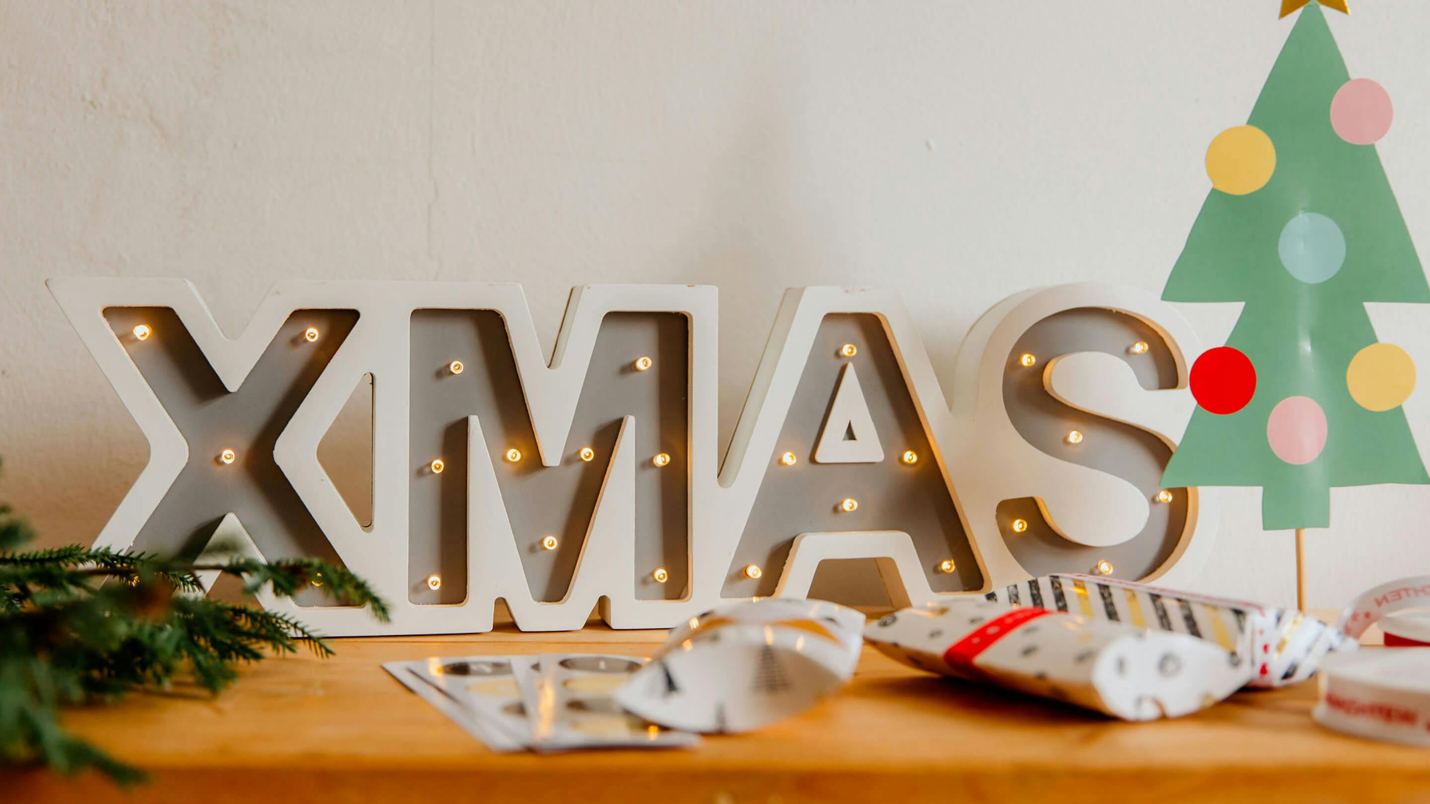 XMAS Deko, Adventskalenderpäckchen, Weihnachtsbaum