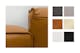 Detailbild vom karamellfarbenen Sofabezug Echtleder Neka