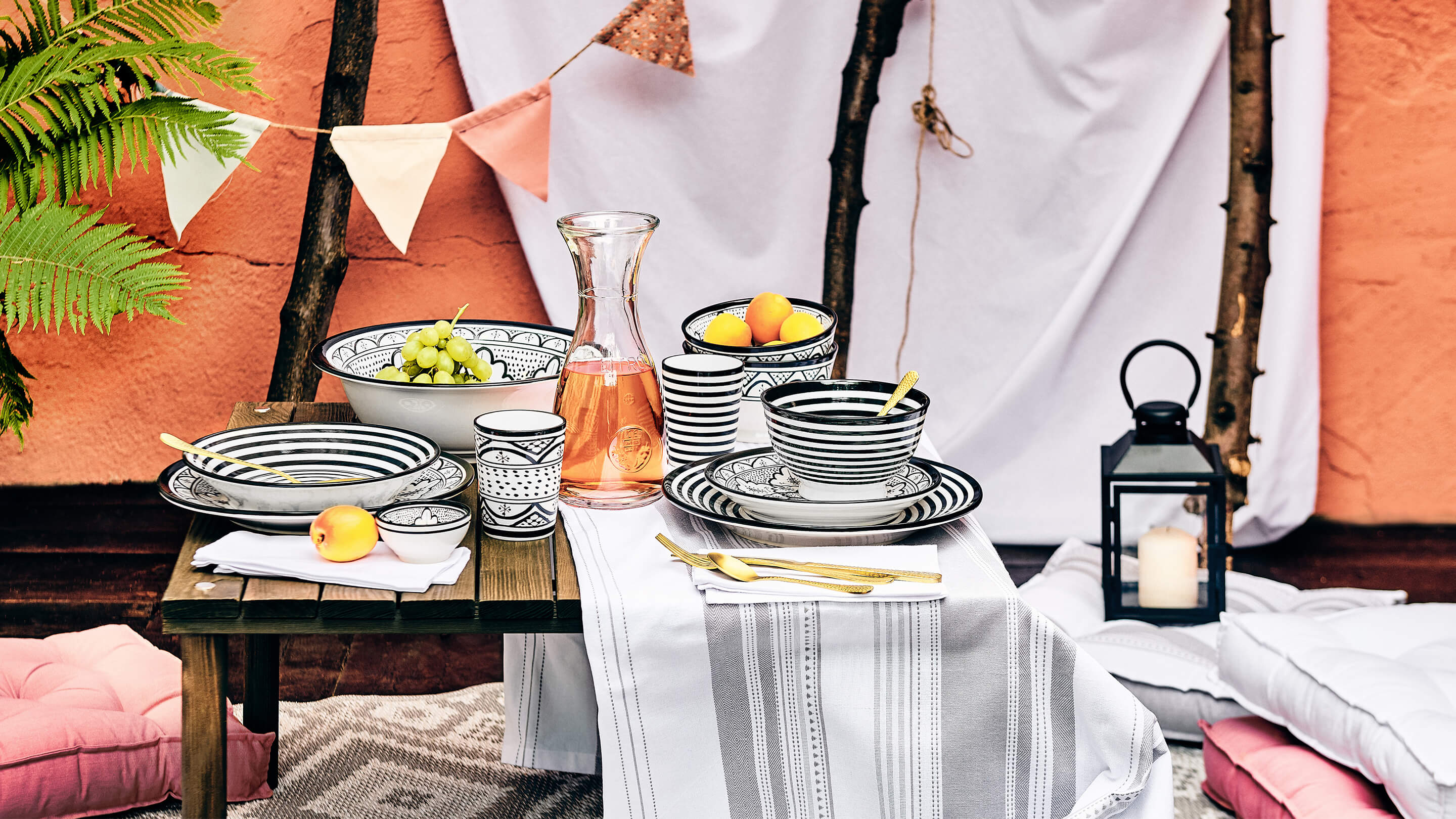 Herbstdeko im Ethno-Orient-Style: Tischdeko