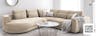 Ecksofa Buckley der Exklusivmarke Studio Copenhagen im modernen dänischen Design mit organischer Linienführung, beigem Samtbezug und Komfortpolsterung, auch in separaten Modulen erhältlich.