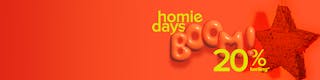 20% korting op meubels tijdens de home24 Homie Days: banner met een decoratieve ster