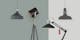Dunkelgraue und schwarze Industrial-Lampen aus Metall