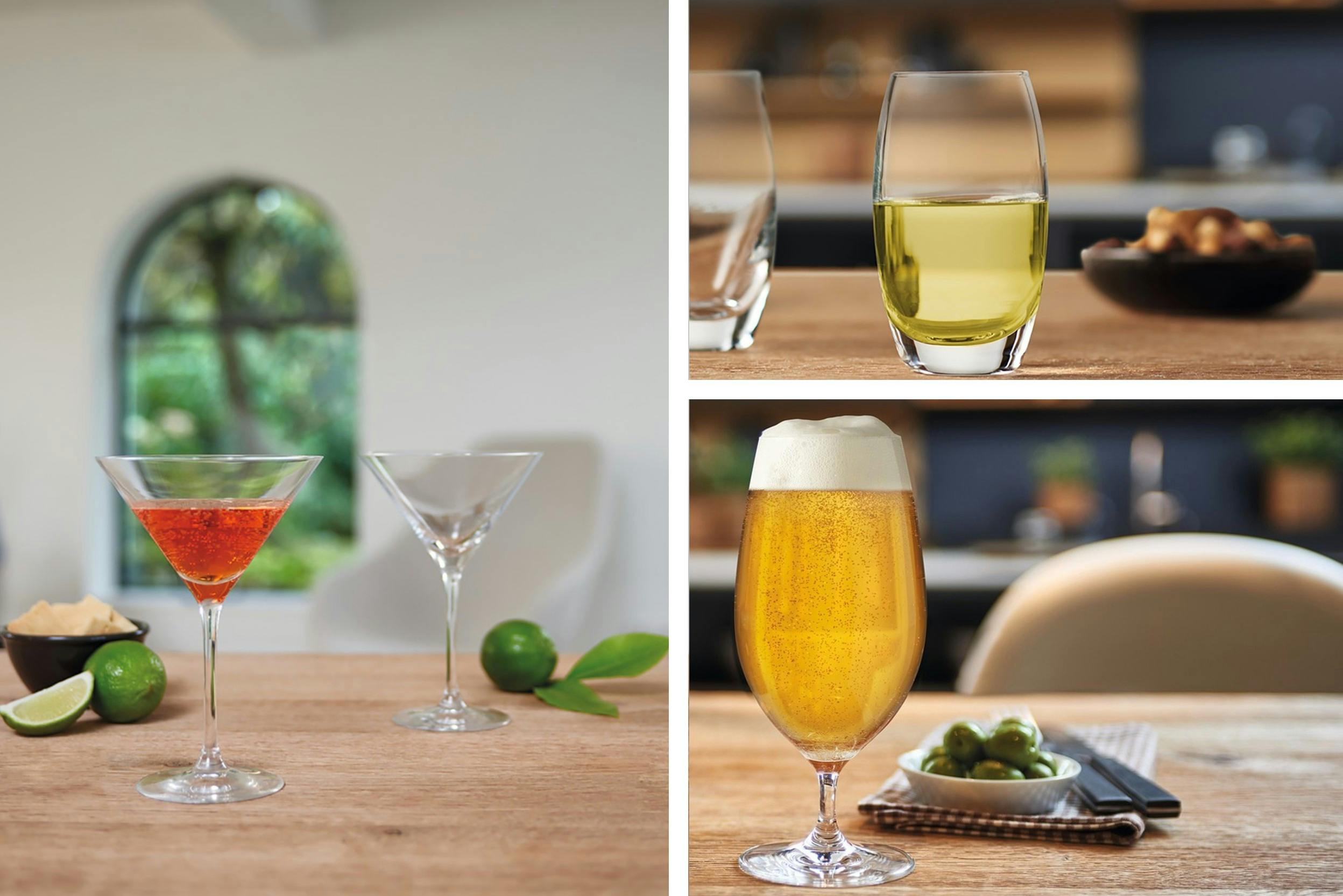 Cocktail-, Wein- und Biergläser für einen perfekten Empfang der Gäste zur Apéro-Zeit