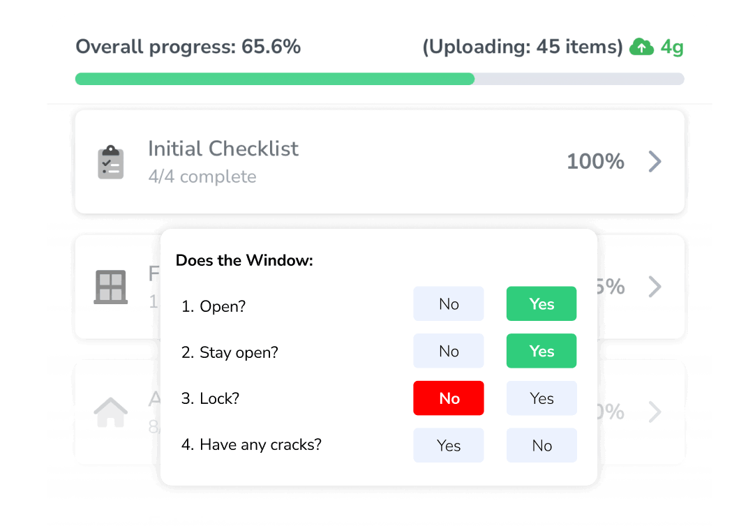 Image of the certification mobile app showing a checklist for the team member