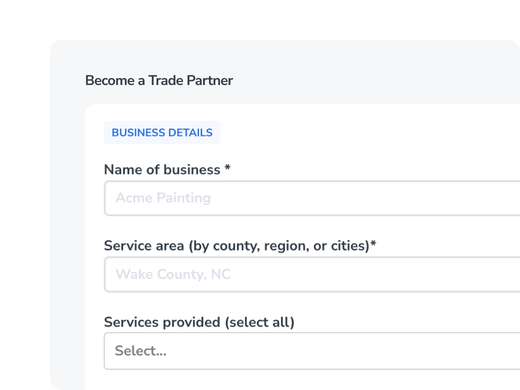 Trade partner form