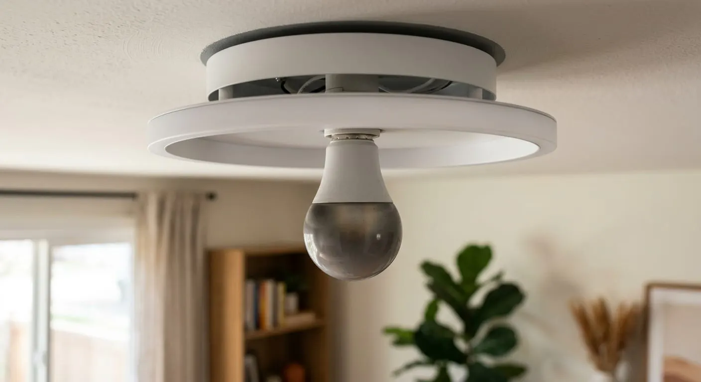 Ceiling light fixture with an exposed bulb