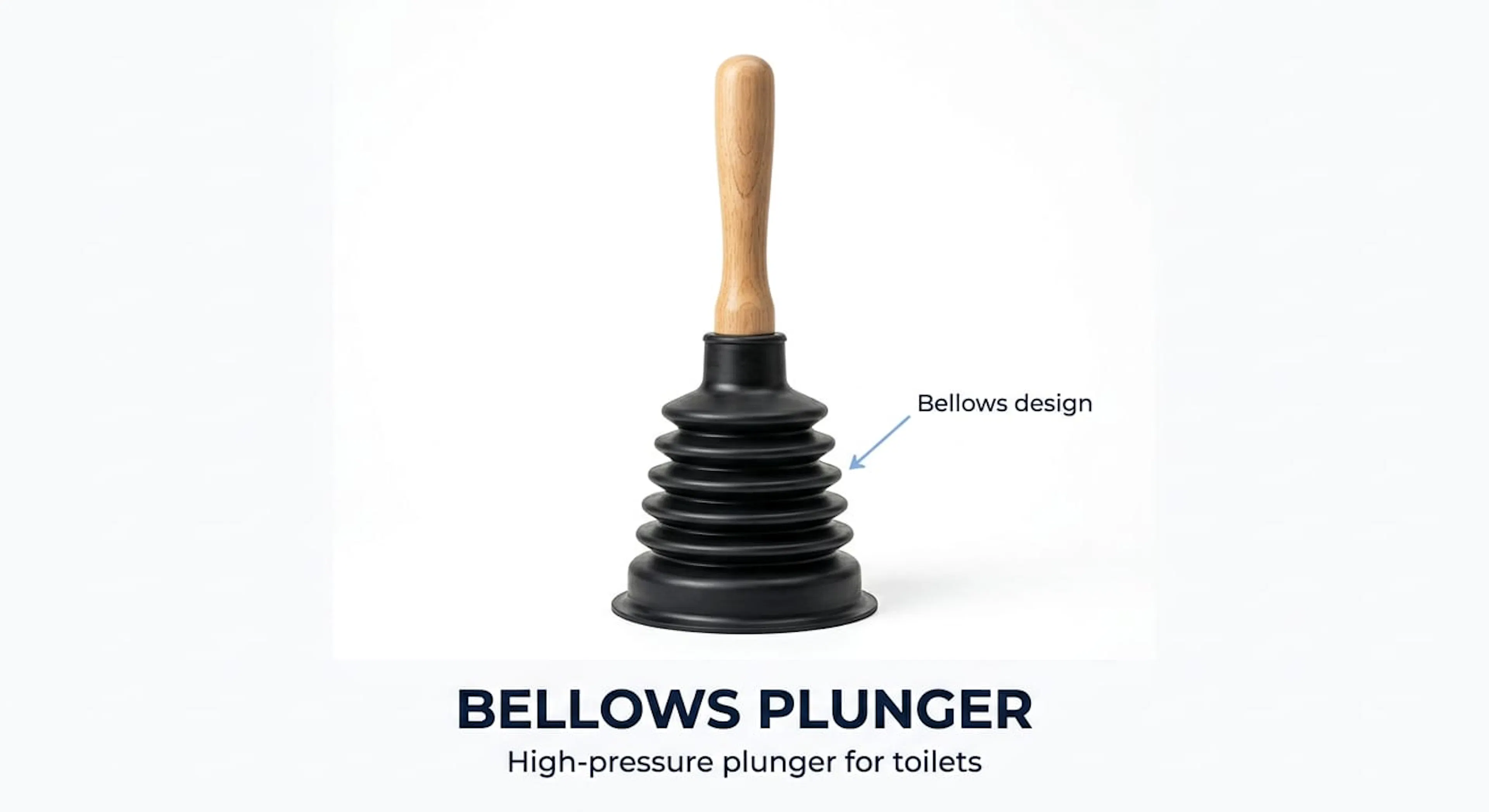 Bellows plunger for toilets