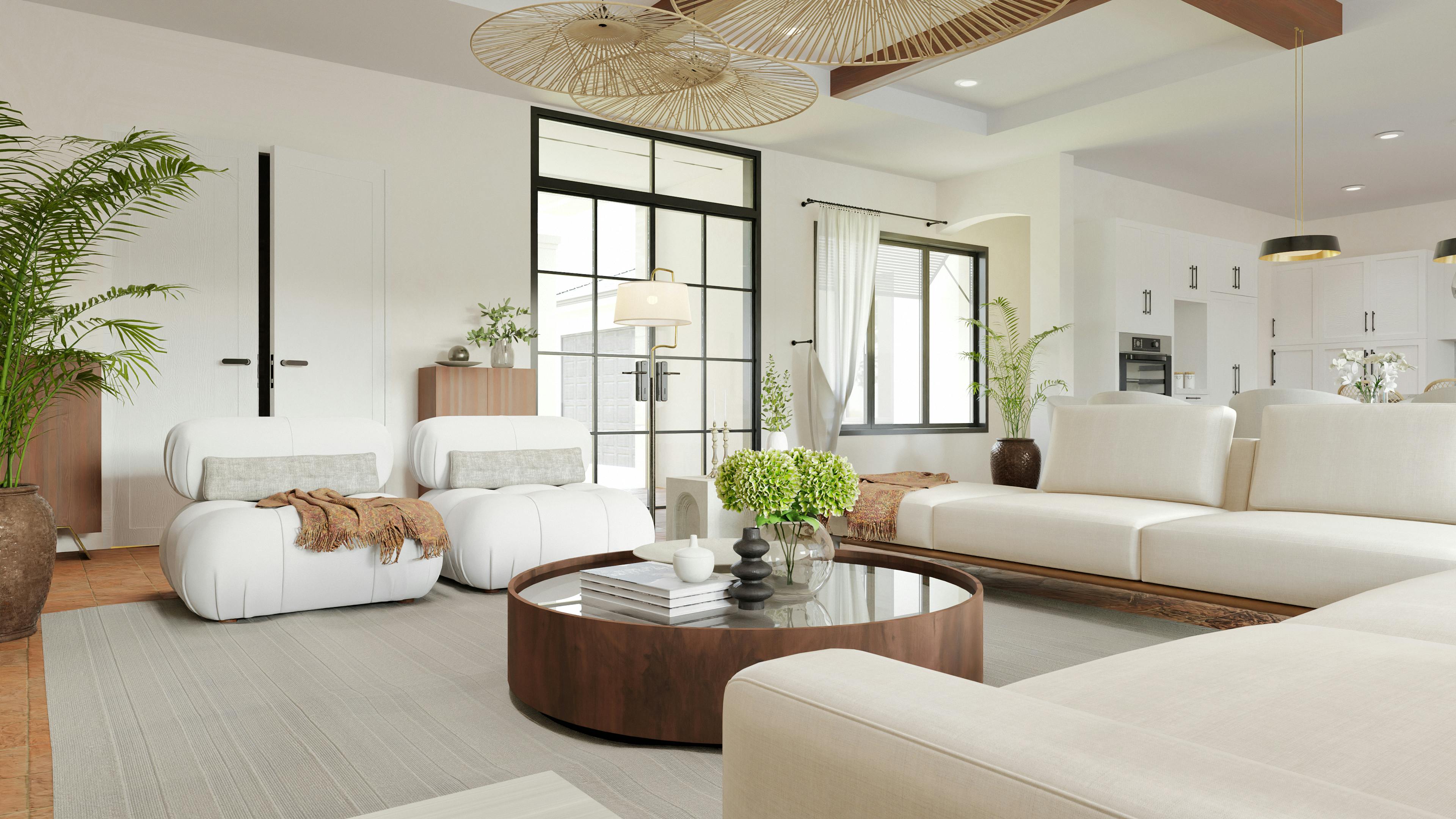 3D Render of a Mediterranean-style living room by HomeRender