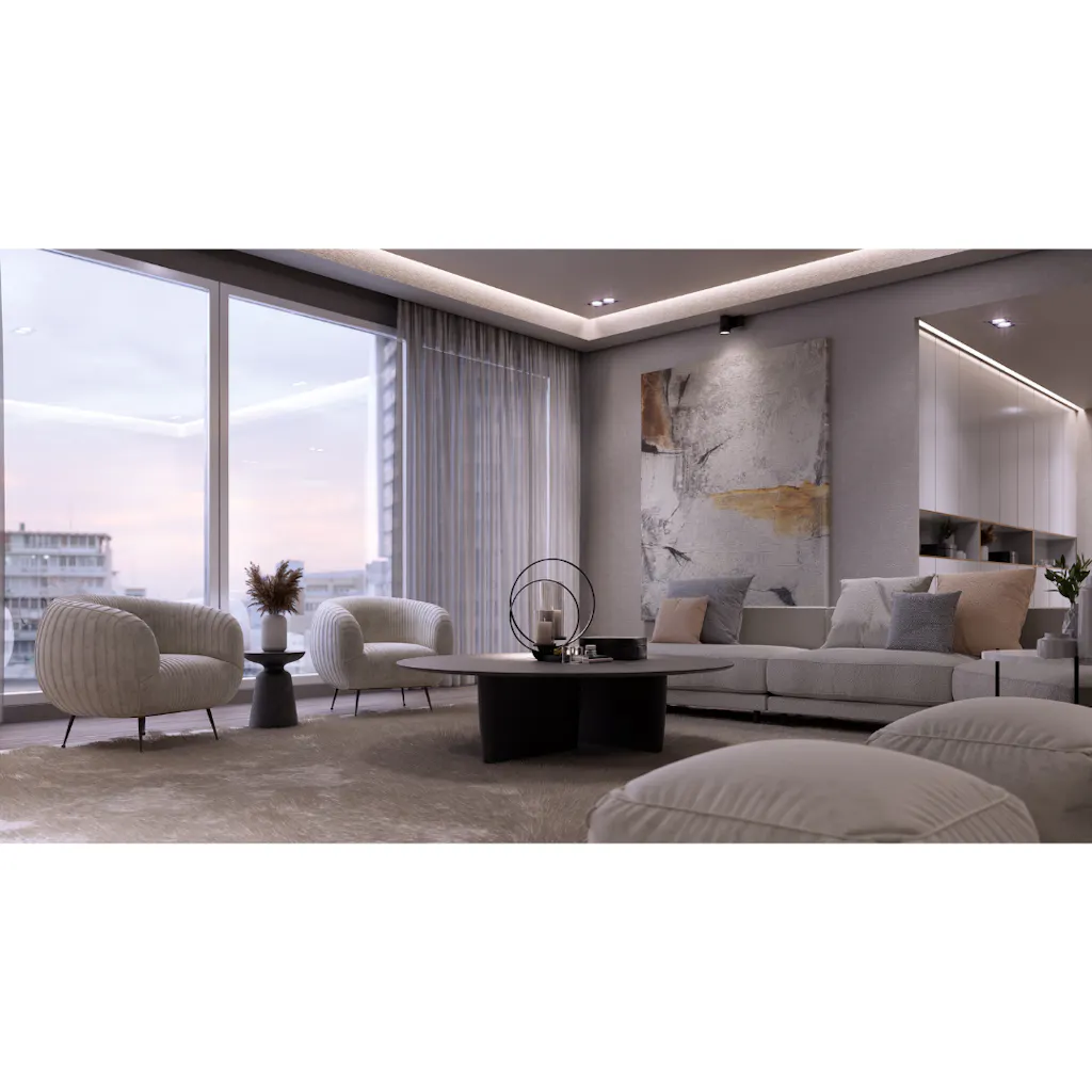 3D Render of a Contemporary Living Room by HomeRender