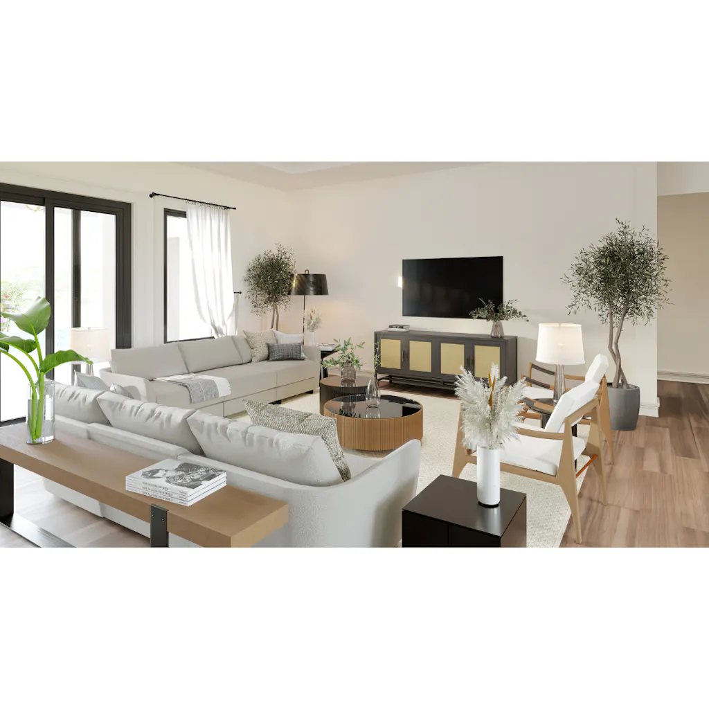 3D Render of a Modern Farmhouse living room by HomeRender
