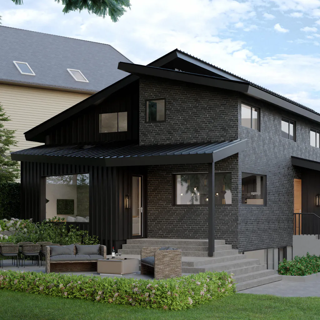 3D Render of a Black Modern House by HomeRender
