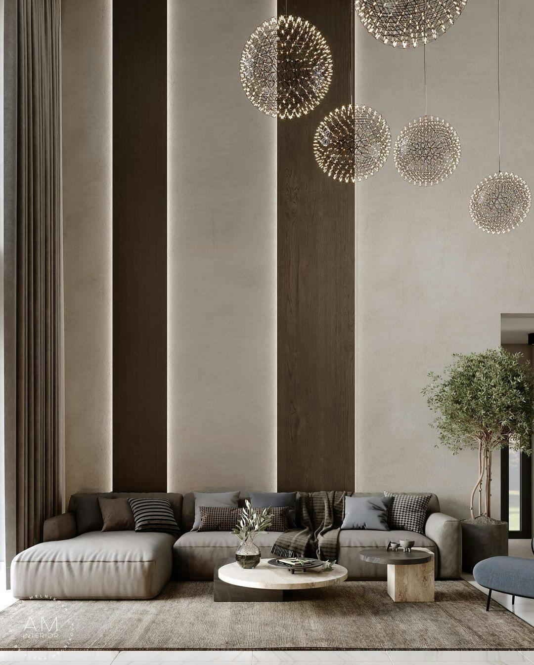 living room with minimalist interior
