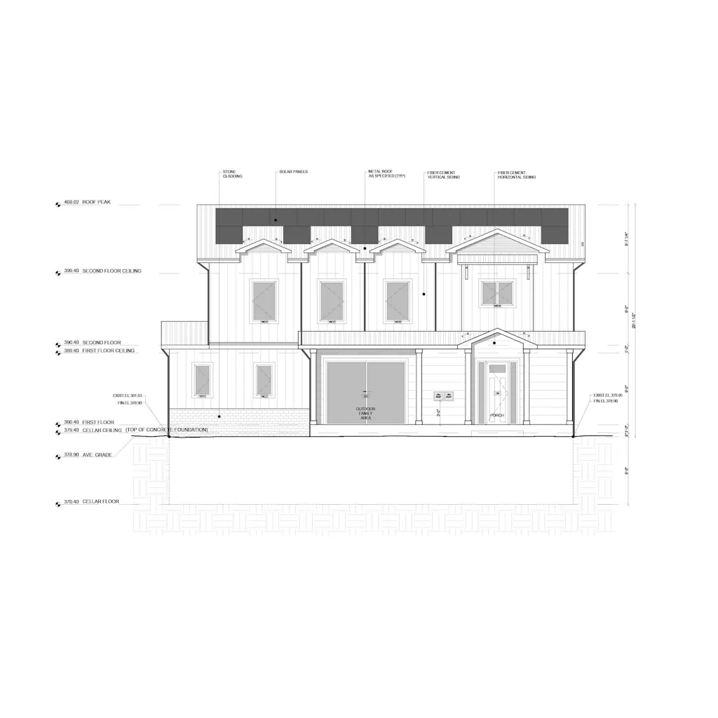 Front Elevation for a single-family home by HomeRender