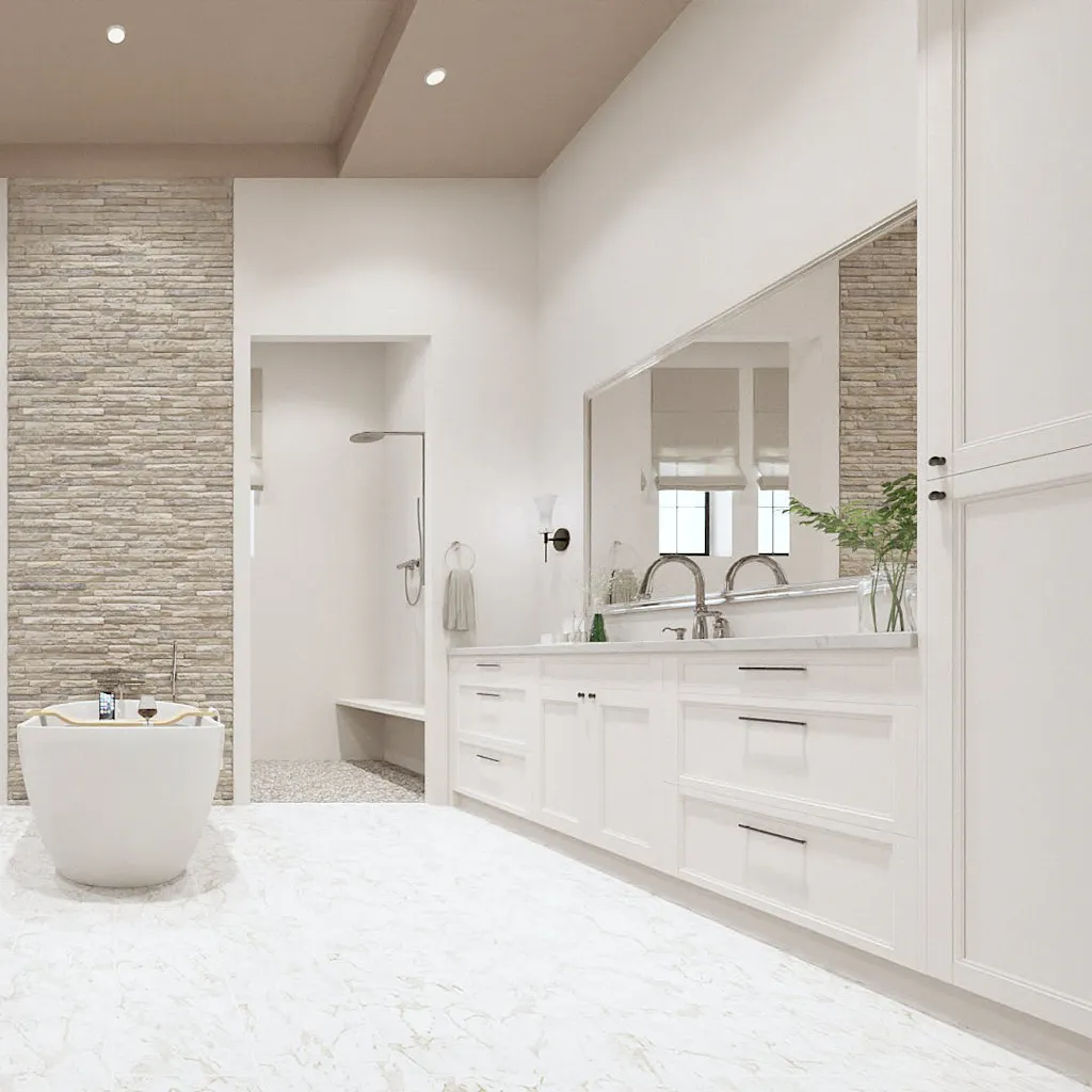 Interior render of a master bathroom for a single-family home by HomeRender
