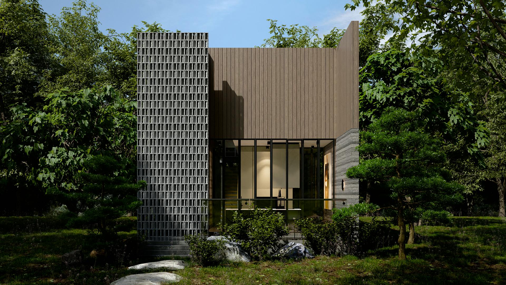3D rendering of a tiny home